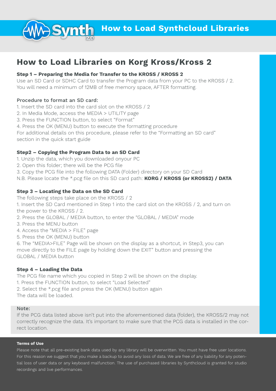 Korg Kross / 2 - Synthcloud Libraries - Manual Preview Image