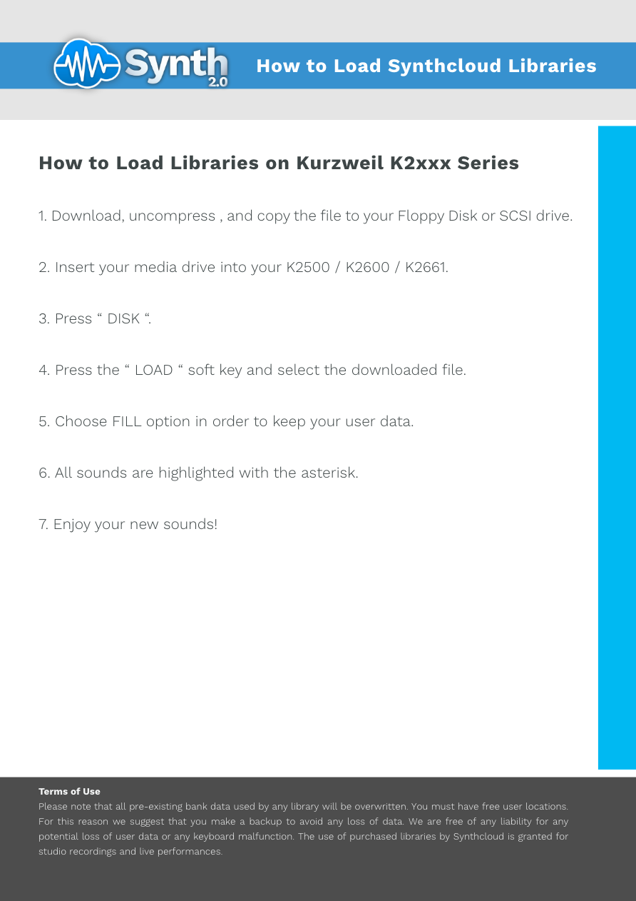 Kurzweil K2xxx - Synthcloud Libraries - Manual Preview Image