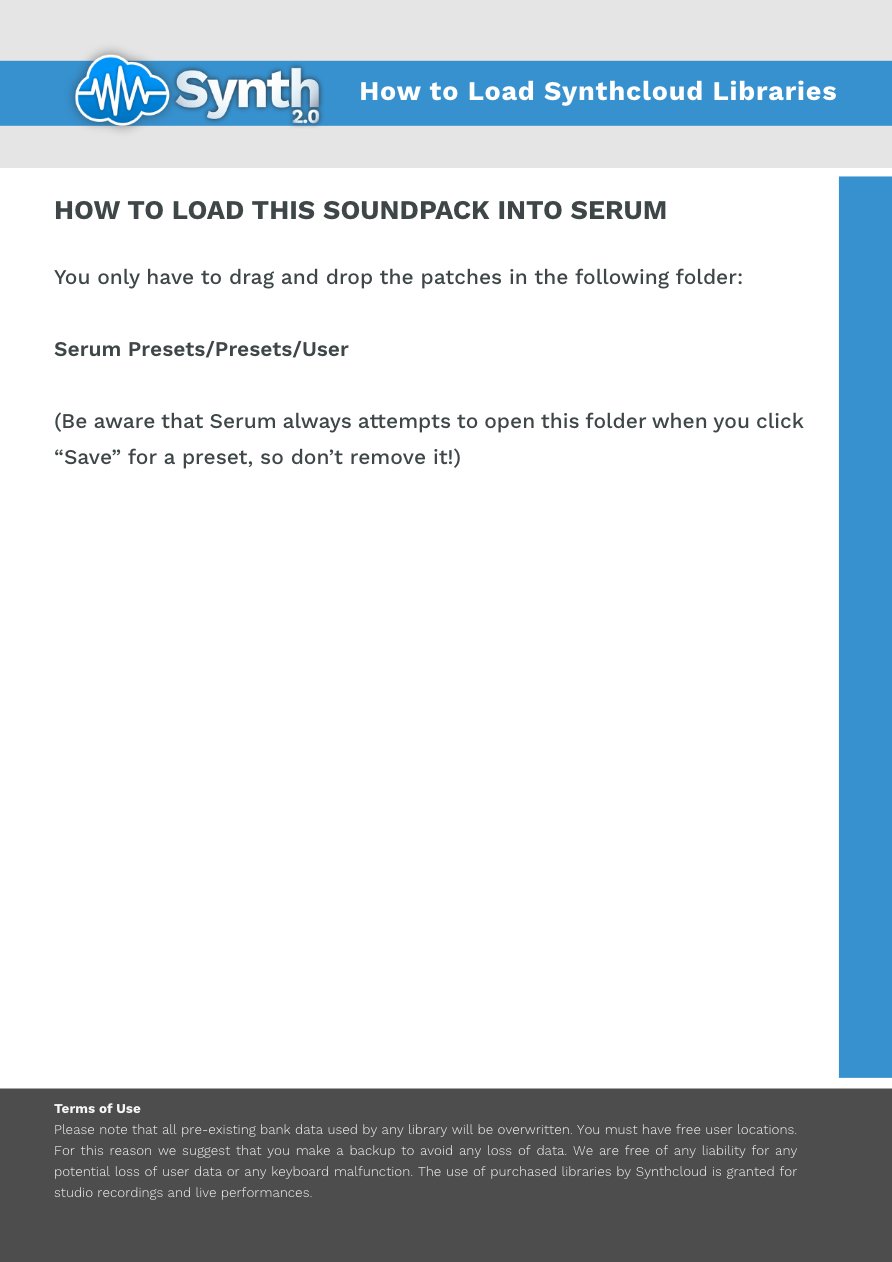Xfer Serum - Synthcloud Libraries - Manual Preview Image