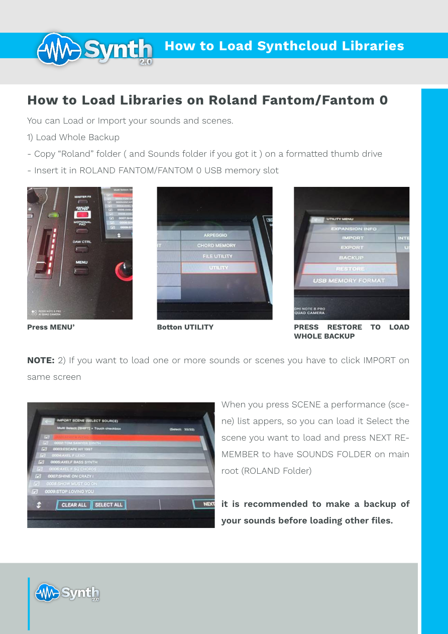 Roland Fantom / 0 - Synthcloud Libraries - Manual Preview Image