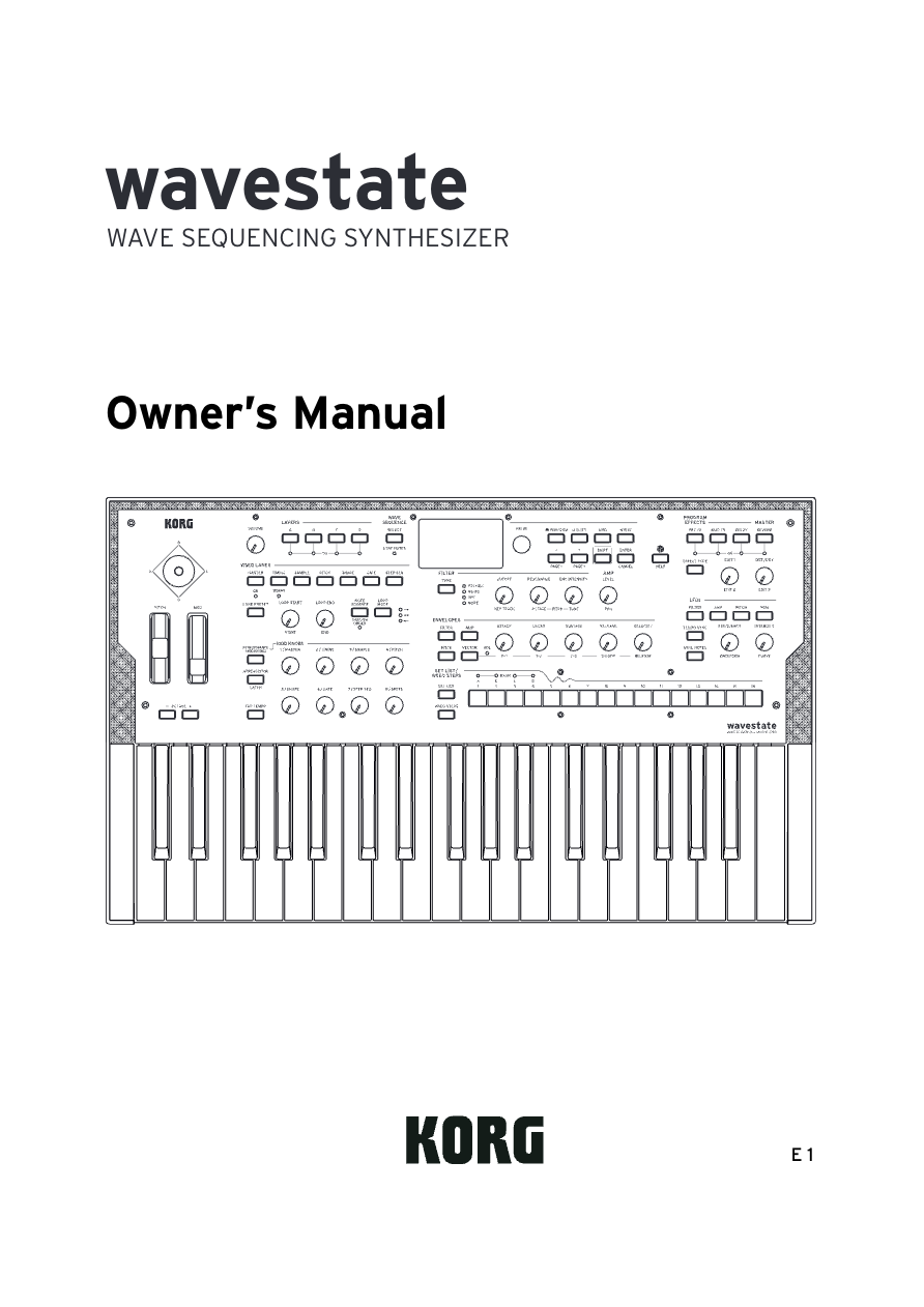 Korg Wavestate / mkII / Se / Native - Owner’s Manual Preview Image