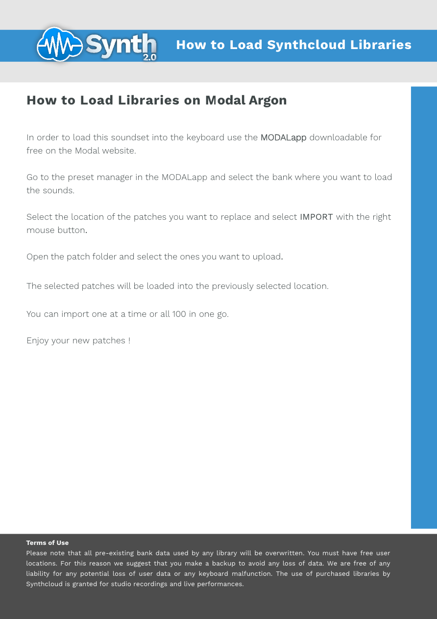 Modal Argon8 Series - Synthcloud Libraries - Manual Preview Image