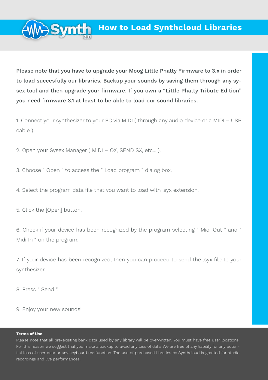 Moog Little Phatty - Synthcloud Libraries - Manual Preview Image