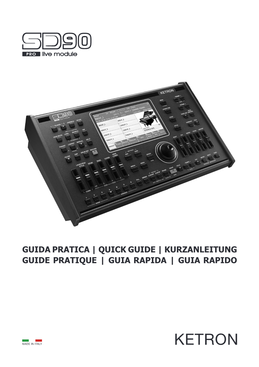 Ketron SD90 - Guida Operativa - Manuale italiano Preview Image