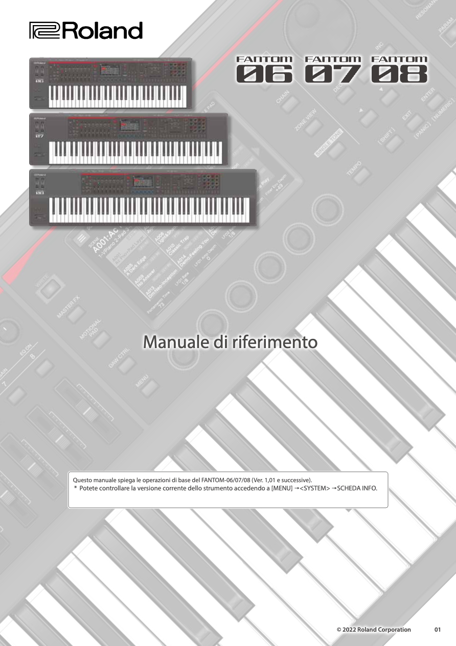 Roland Fantom 06 / 07 / 08 - Guida Operativa - Manuale italiano Preview Image